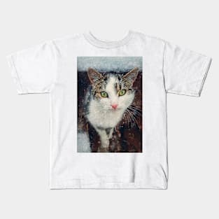 Cat portrait painting Kids T-Shirt